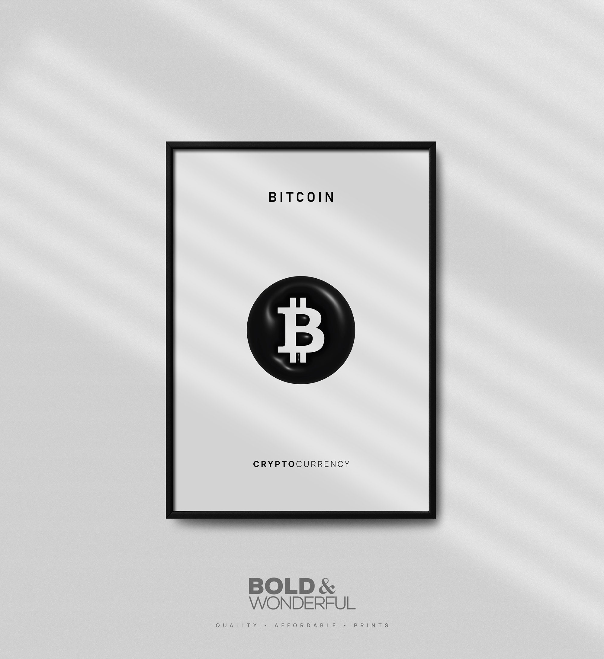 3D Bitcoin Art - Crypto Typography Print (digital Download) - Etsy