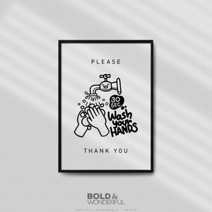 Wash Your Hands - Bathroom wall décor, Bathroom sign, Bathroom wall art, Bathroom décor, Wash Your Hands, Clean Hands, Proper Hygiene