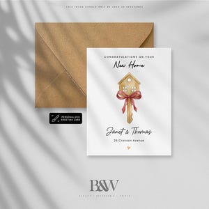 Personalized New House Key Greeting Card: Housewarming Gift