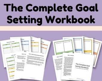 The Complete Goal Setting Workbook || 15 Page Printable Step-By-Step Guide || Printable Digital Download || INSTANT PDF Download ||