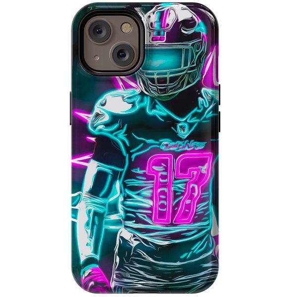 Jaylen Waddle Phone Case Miami Nights Impact-Resistant Tough Case | Durable Protective for iPhone Galaxy Pixel iPhone15 Gift for Miami Fan