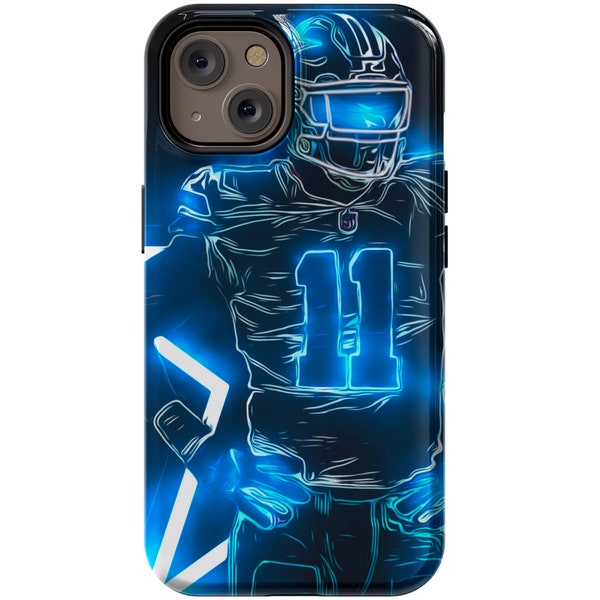 Micah Parsons Phone Case Dallas Neon Nights Style Impact-Resistant Tough Case | Durable Dual-Layer TPU Protective for iPhone Galaxy Pixel