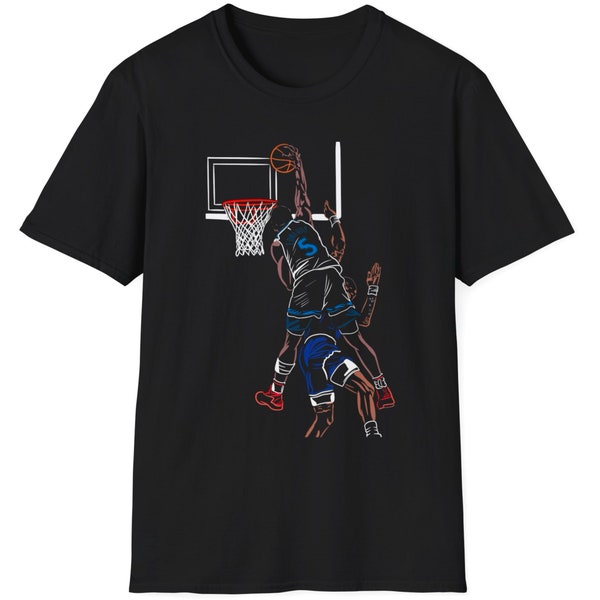Anthony Edwards Dunk T Shirt Line Art 100% Ring-Spun Cotton Lightweight Unisex Soft-Style Shirt for Minnesota Basketball Fan Gift