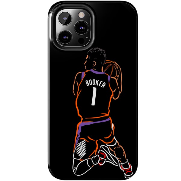 Phoenix Devin Booker Phone Case TPU Protective Tough Case for iPhone and Galaxy.  Neon Basketball Sports Phone Case iPhone 15 14 13 12 11