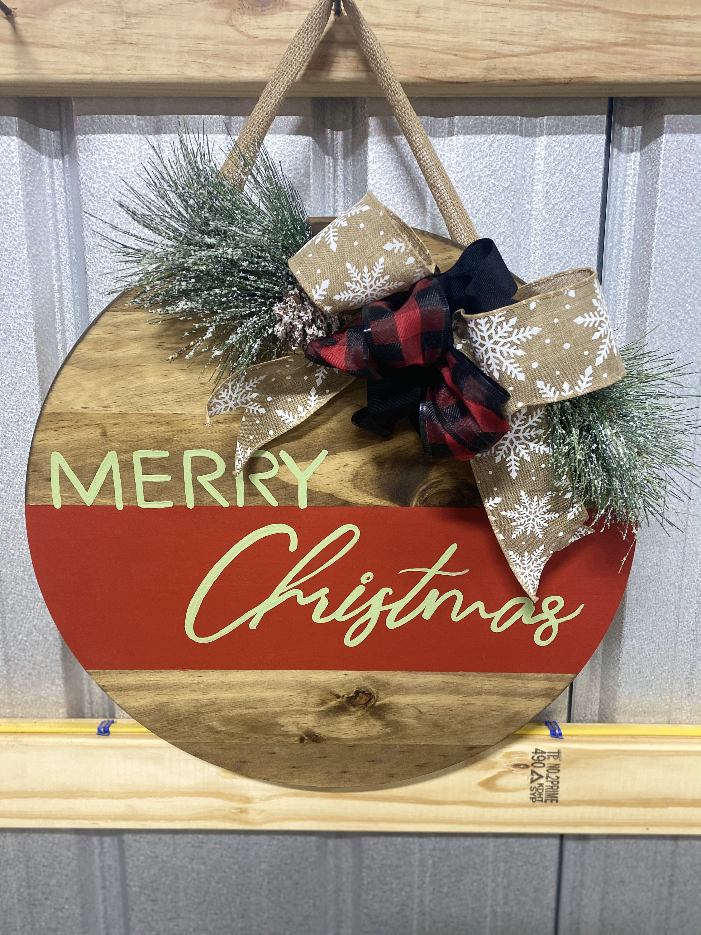 Christmas Hand Painted Wood Door Hanger Etsy