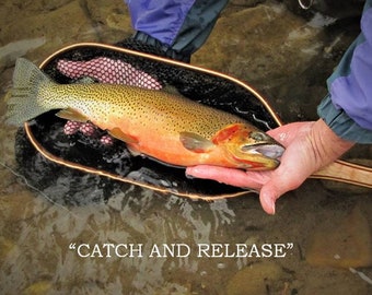 Wooden Fly Fishing Landing Net, Catch and Release Style