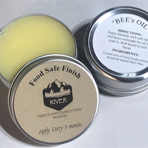 Large 3oz tin, Beeswax Cutting Board Conditioner, Cutting Board Butter, Food Safe