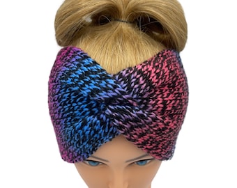 Ear warmer,turban, messy bun, knitted head band