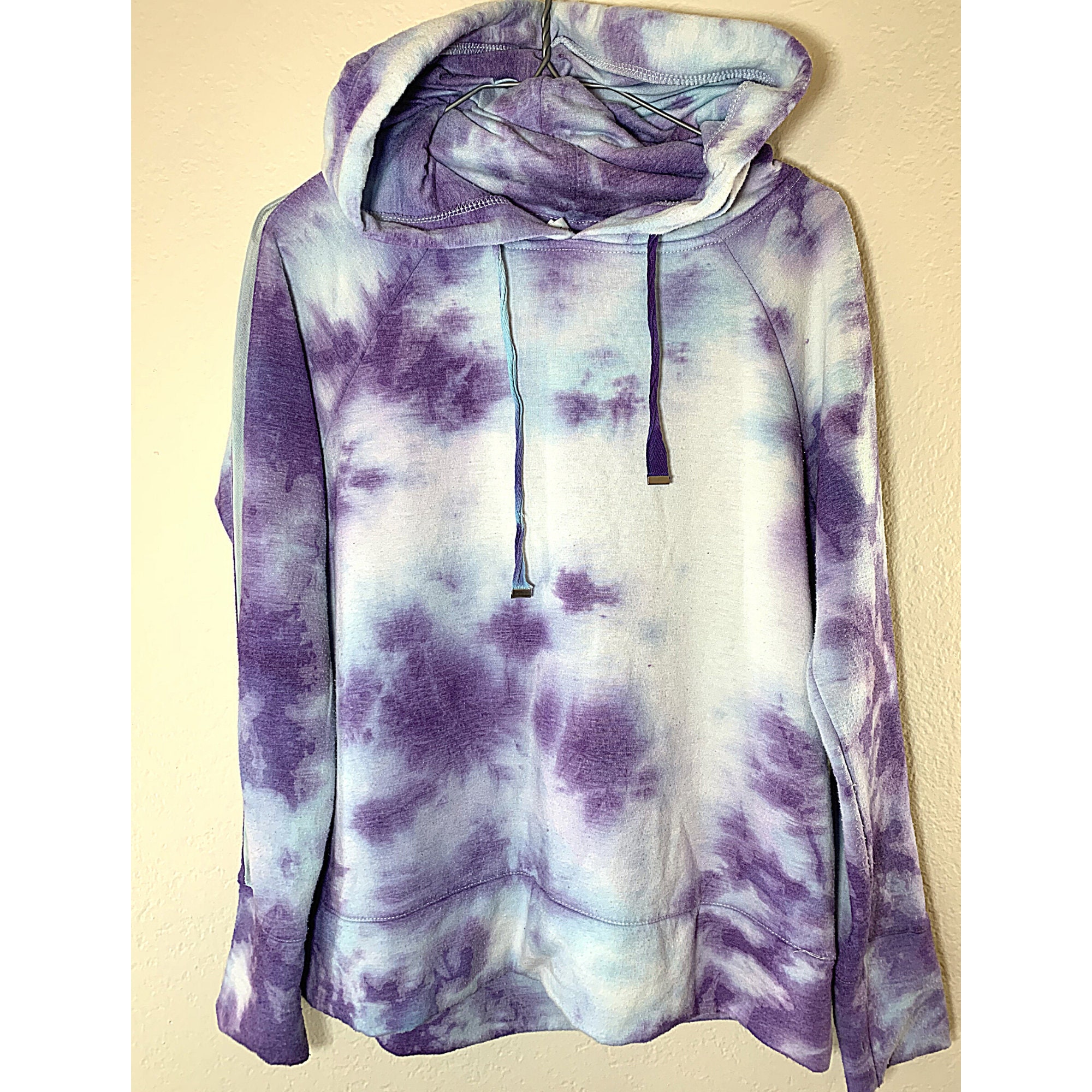 Purple and blue tiedyed hoodie One of a kind Etsy
