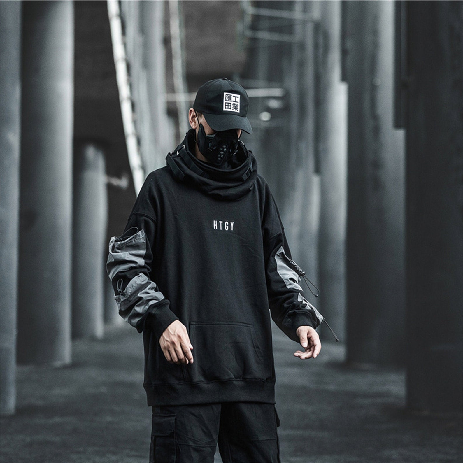 Cyberpunk Techwear Hoodie Men Streetwear Clothing | Etsy