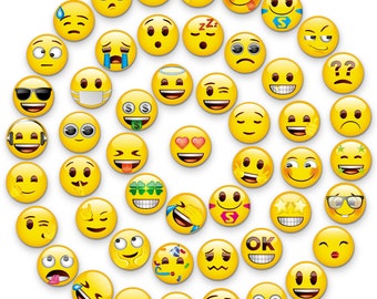 Kühlschrankmagnete 50 Stück im Set 10 Designs Emoticon ewtshop®Magnete Smile