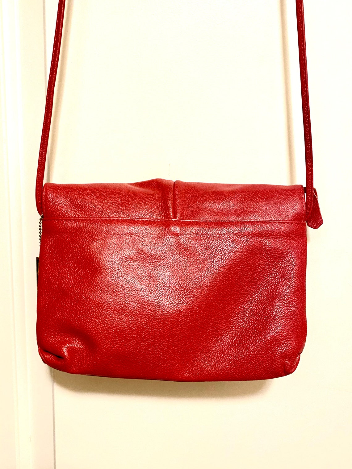 Vintage Letisse Red Leather Crossbody Bag | Etsy
