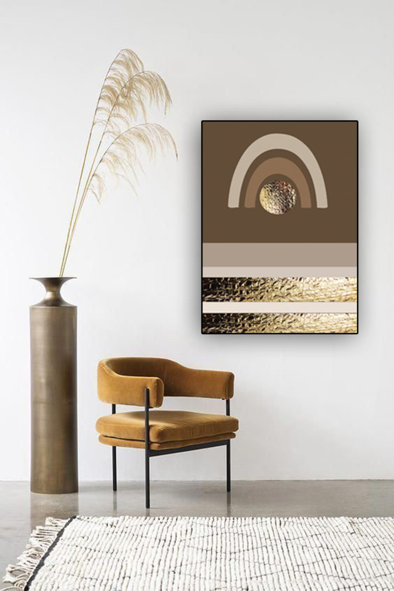 Brown and Gold Modern Art Luxury Abstract Artwork Gold Wall | Etsy