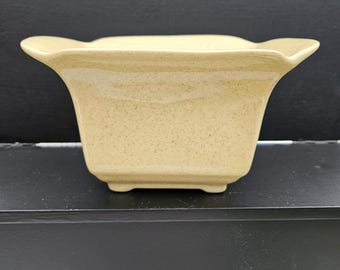 Gilmer, TX Pottery Vintage Yellow Speckled Planter Dish