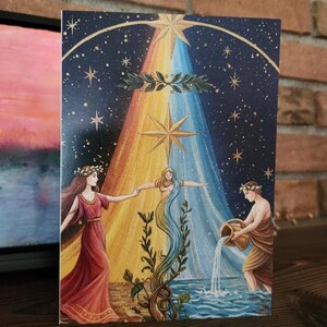 Votre chemin illuminé : carte de félicitations pour le tarot du monde et des étoiles