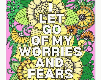 Páginas para colorear para adultos de autocuración: afirmaciones y mantras calmantes para la salud mental, la respiración y la conexión a tierra