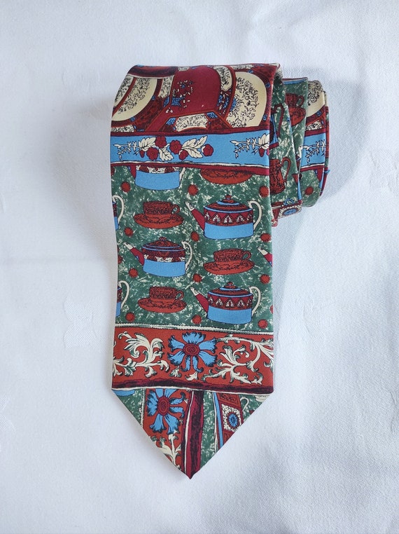 Italian Handmade Neck Tie, Pure Art Deco, 100% si… - image 1