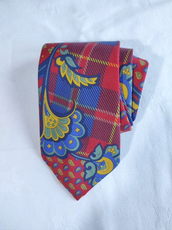 Italian Handmade Neck Tie, Pure Art Deco, Vintage… - image 1