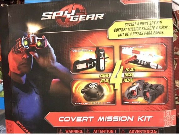 Spy Gear Covert Mission 4 Piece Spy Kit Toy Walkie Talkies, Night Scope,  Motion Toy for Kids 