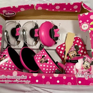 Disney Minnie Mouse Cooking Set Kitchen Play Set Pots and Pan Tea