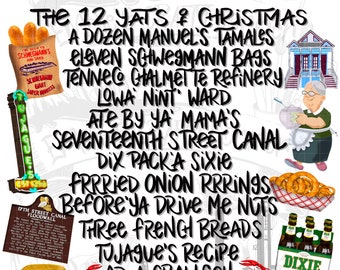 The 12 Yats of Christmas, The 12 Yats of Christmas Png, Sublimation, Digital Download, Png