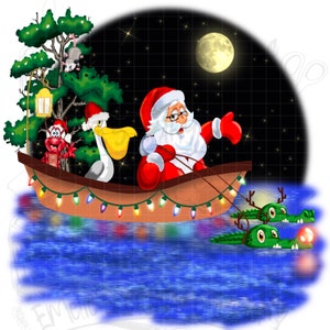 Louisiana Swamp Christmas, Louisiana Png, Cajun Christmas, Cajun Png, papa Noël, Heaux Heaux Heaux Png, Sublimation, Digital Download, png