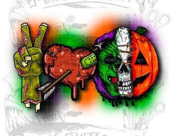 Peace love Halloween Png, Halloween Png, Halloween sublimation, sublimation, Digital Download, png