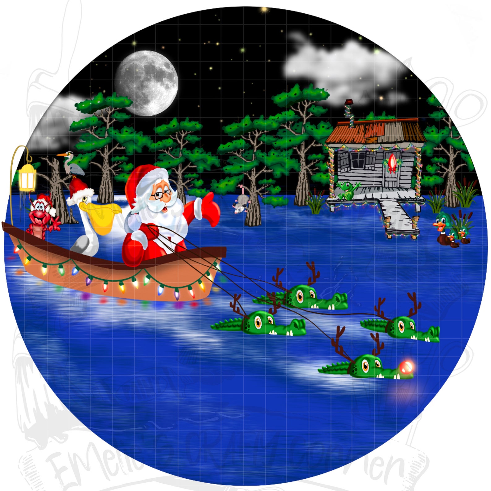 Louisiana Swamp Christmas Louisiana Png Cajun Christmas Etsy