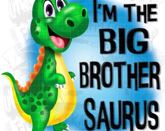 Big Brother Saurus (ORIGINAL ARTWORK), dinosaur Png, brothers Png, sibling Png, Sublimation, Digital Download, Png