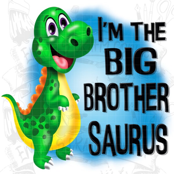 Big Brother Saurus (ORIGINAL ARTWORK), dinosaur Png, brothers Png, sibling Png, Sublimation, Digital Download, Png