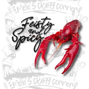 Feisty and spicy Png, crawfish season Png, Louisiana crawfish Png, Sublimation, Digital Download, Png