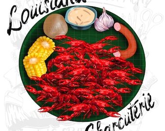 Louisiana Charcuterie Png, Crawfish season Png, Louisiana crawfish, Sublimation, Digital Download, Png