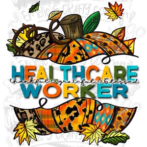Herbst Pflegekraft Kürbis Png, dankbar dankbar gesegnete Png, Sublimation, digitaler Download, Png