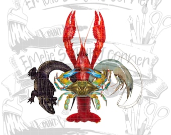 Cajun fleur de lis Png, seafood fleur de lis Png, Cajun Png, Sublimation, Digital Download, Png