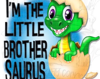 Kleiner Bruder Saurus (ORIGINAL ARTWORK), Baby Bruder Png, Dinosaurier Png, Bruder Png, Geschwister Png, Sublimation, digitaler Download, png