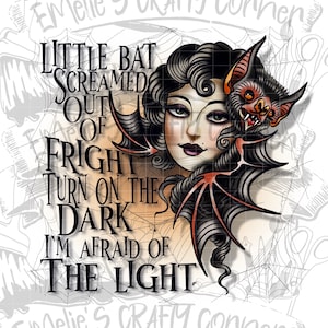 Scared bat turn on the dark Png, Sublimation, Digital Download, png