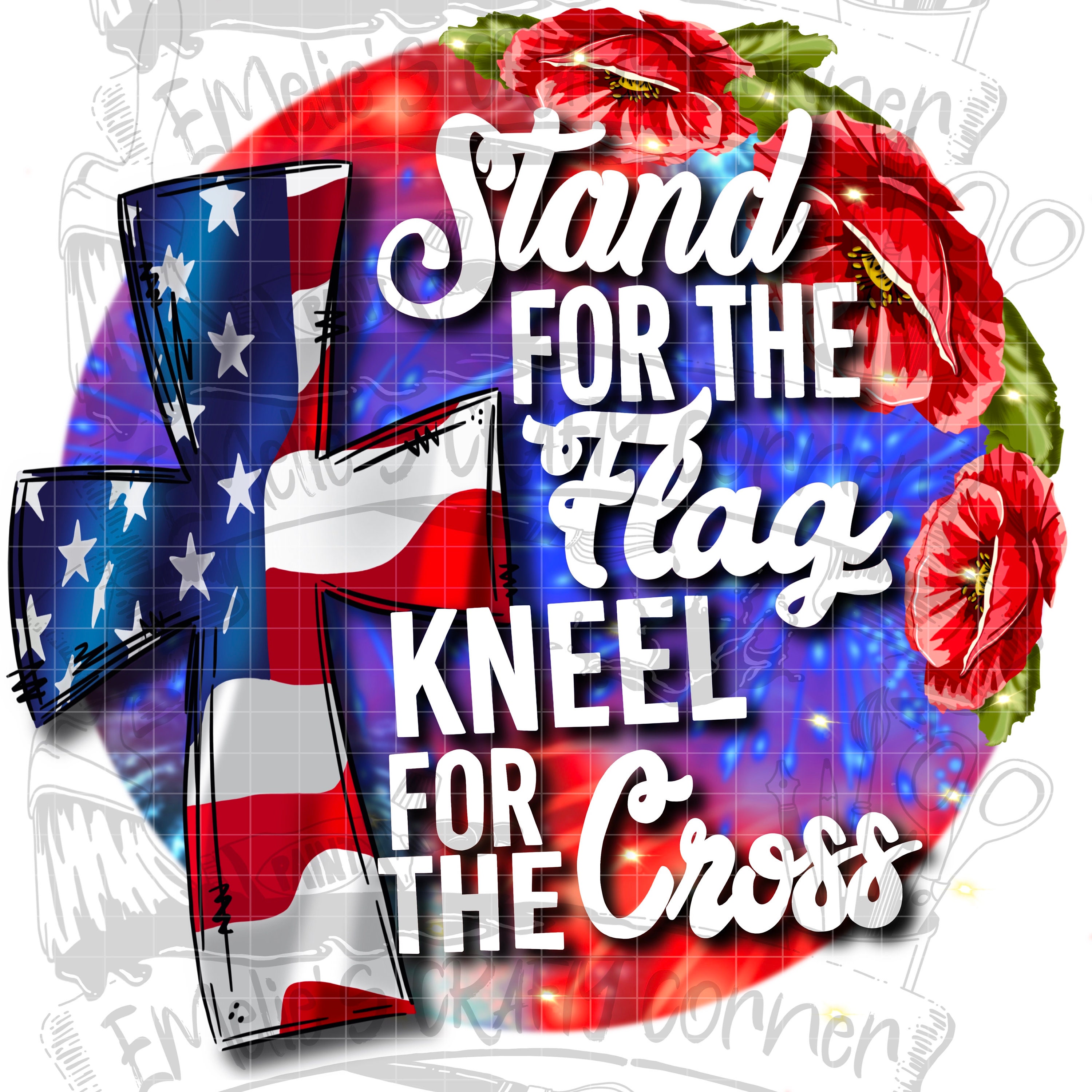 Stand for the Flag Kneel for the Cross Etsy