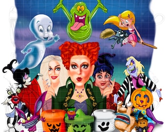 90er Jahre Halloween (ORIGINAL ARTWORK), 90er Jahre Halloween PNG, Sublimation, digitaler Download, Png