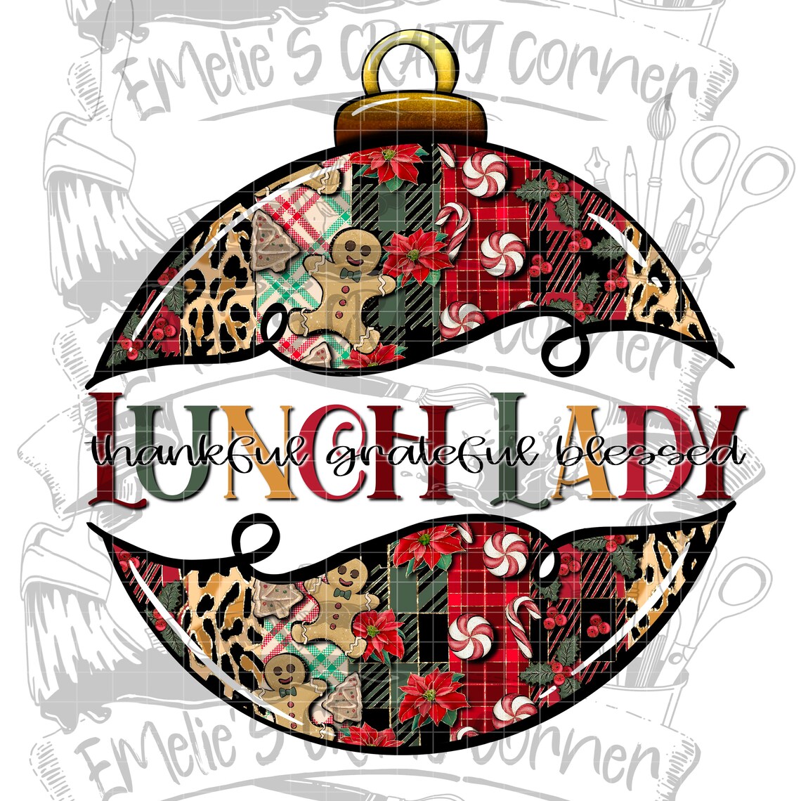 Lunch Lady Christmas Ornament 