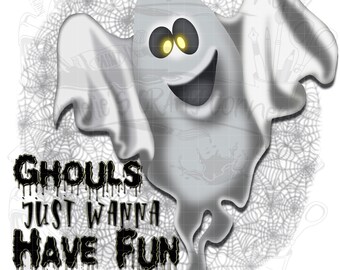 Los demonios solo quieren divertirse (Obra de arte original), Fantasma PNG, Demonios PNG, Halloween PNG, Sublimación, Descarga digital, Png