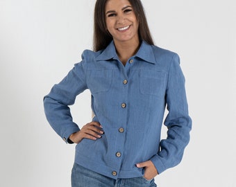 Linen jacket for women | Linen blazer | Handmade linen clothing