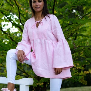 Linen blouse | Linen tops for women | Plus size linen shirt