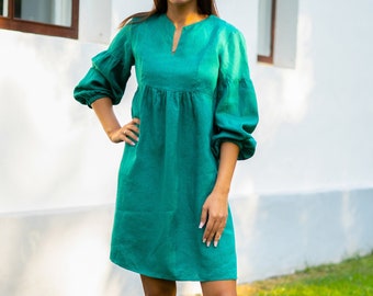 Linen tunic dress | Simple summer dress | Handmade linen clothing for women