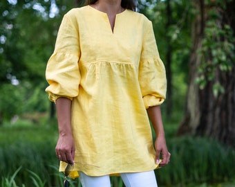 Linen tunic top for women | Loose linen tunic | Handmade clothing for women