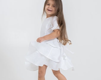 Linen dress for girl | Baby girl dress | Girls linen clothing