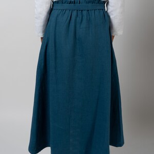 Linen skirt for women Midi skirt Linen button skirt image 5