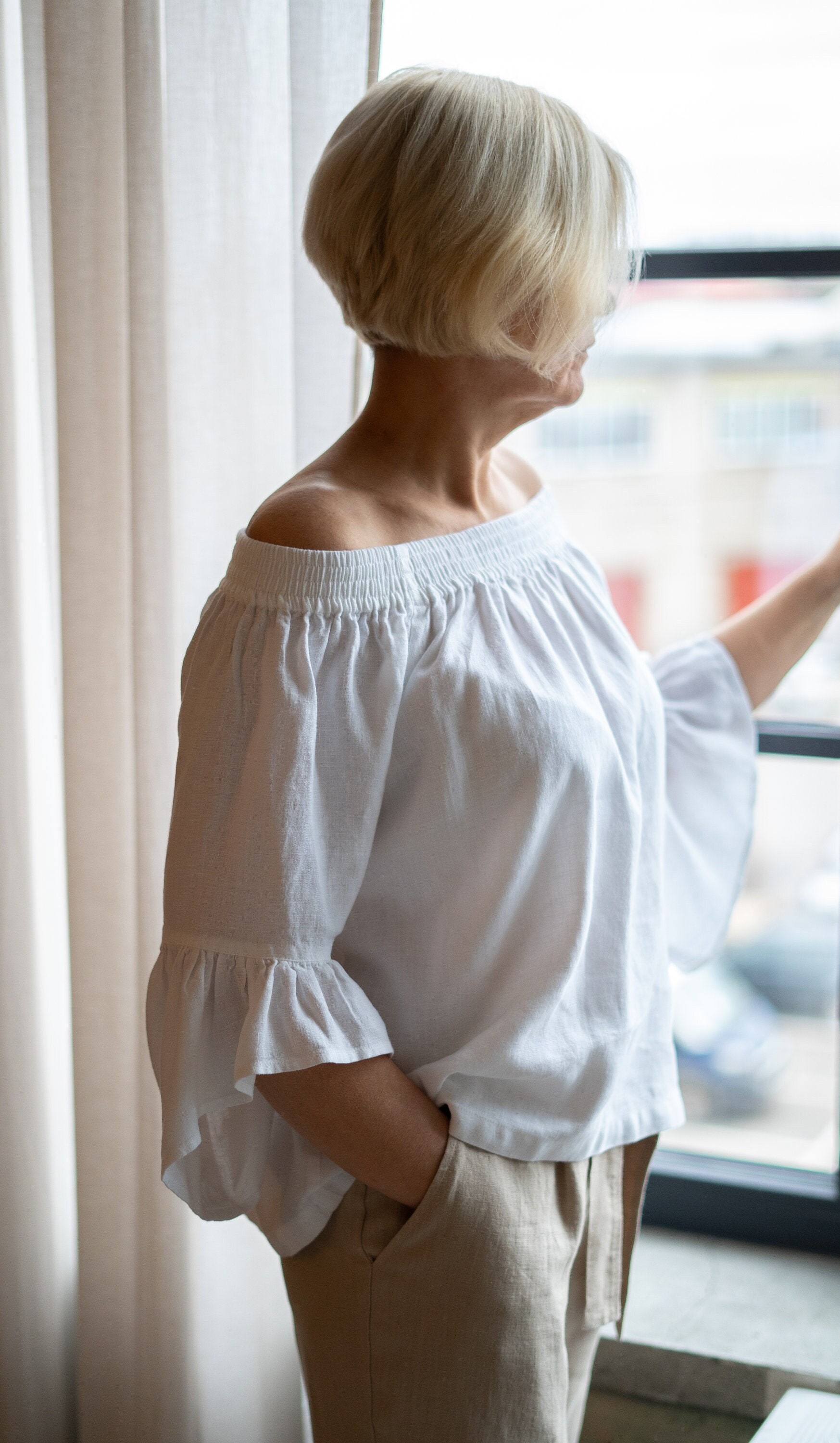 Top Keepsake Clarity - Coupe Surpiquée Avec Volants - Manches Longues - Taille Medium - Rose - Neuf Avec étiquettes