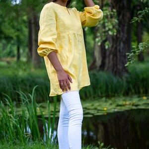 Linen tunic top for women Loose linen tunic Handmade clothing for women image 2