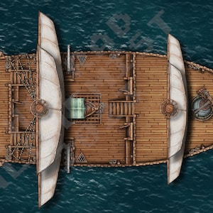 Digitale Battlemaps - Das Neverender Piratenschiff - No Grid Version