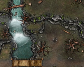 Digital Battlemaps - Dead Falls Campsite - 4 maps! 3K resolution, 20x20 grid